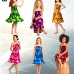 Vestidos plisados para niña - VNC01-E6, ½ Paquetes