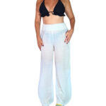 Pantalón con encaje lateral - Blanco