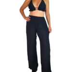 Pantalón con encaje lateral - Negro